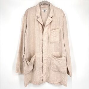 Engineered Garments Linen Jacket Lightweight Side Slits Beige Oatmeal Chore M